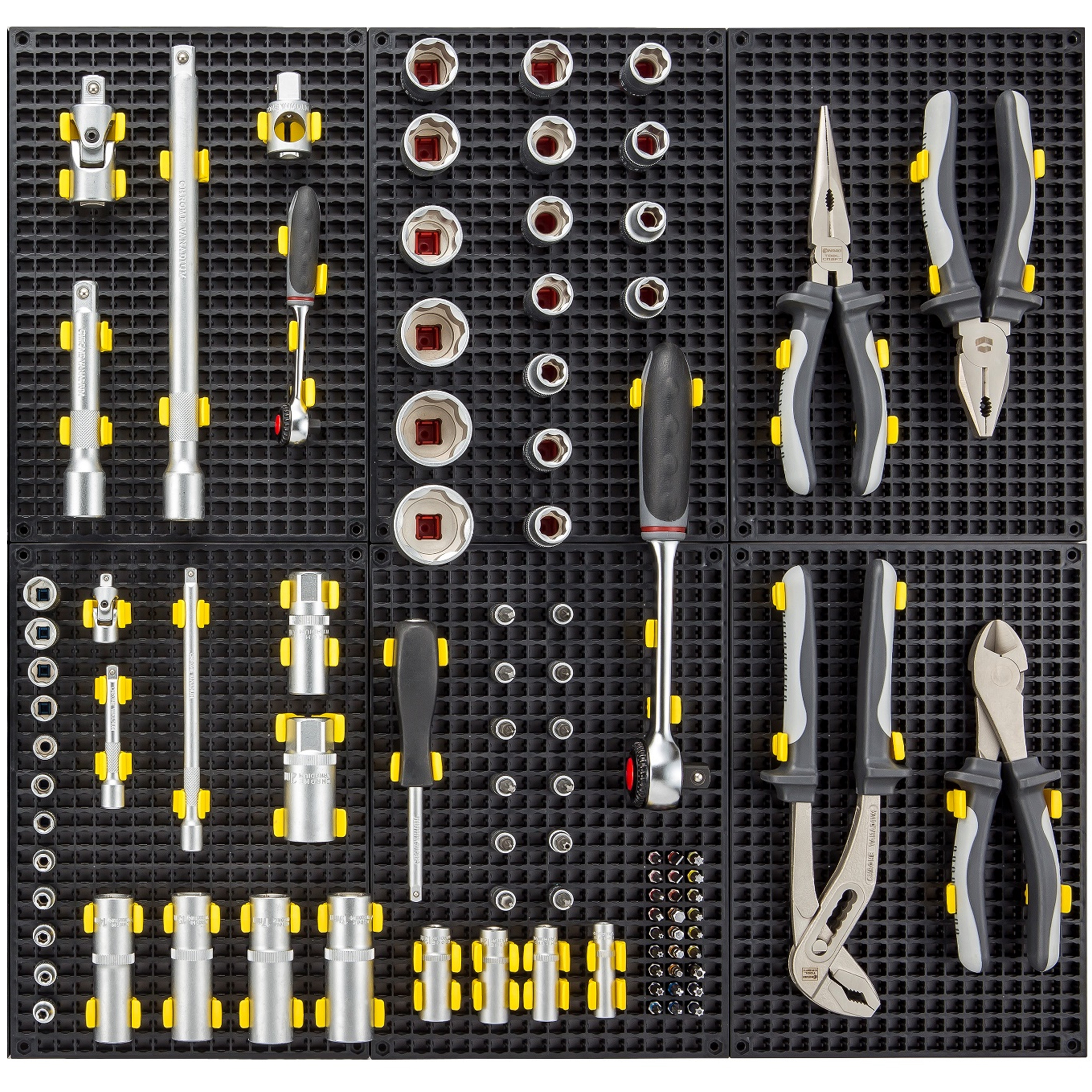 60 Pcs Universal Clips on FreeZone pegboard
